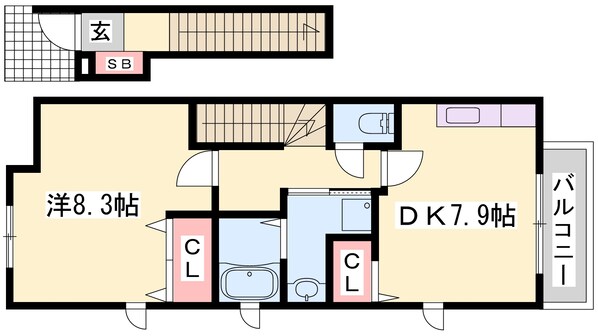 土山駅 徒歩13分 2階の物件間取画像